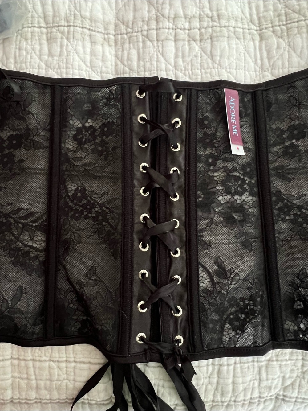 NWT Adore Me Ashoka Boned Corset Sheer Lace Size Medium - Picture 9 of 12